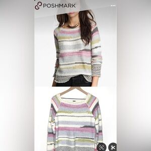 Free People Pastel Striped Sweater - Size XS